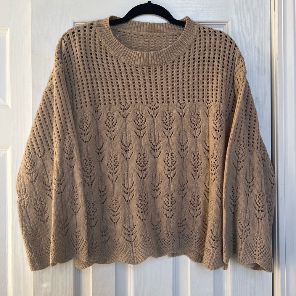 Cozy Tan Knit Sweater